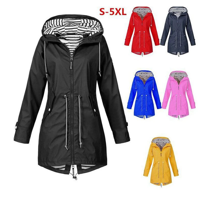 1Pc Women Outdoor Waterproof Coat