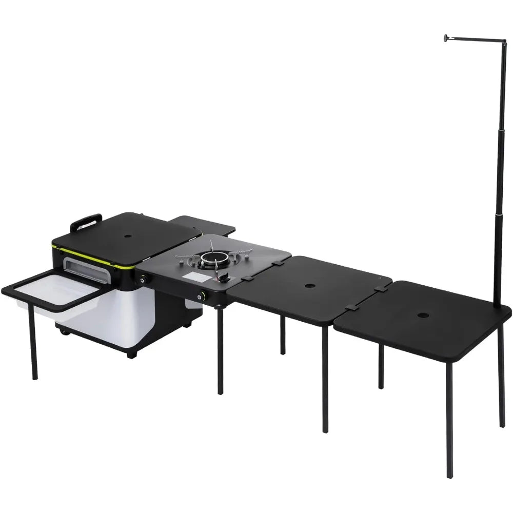 Camping table, outdoor cooking