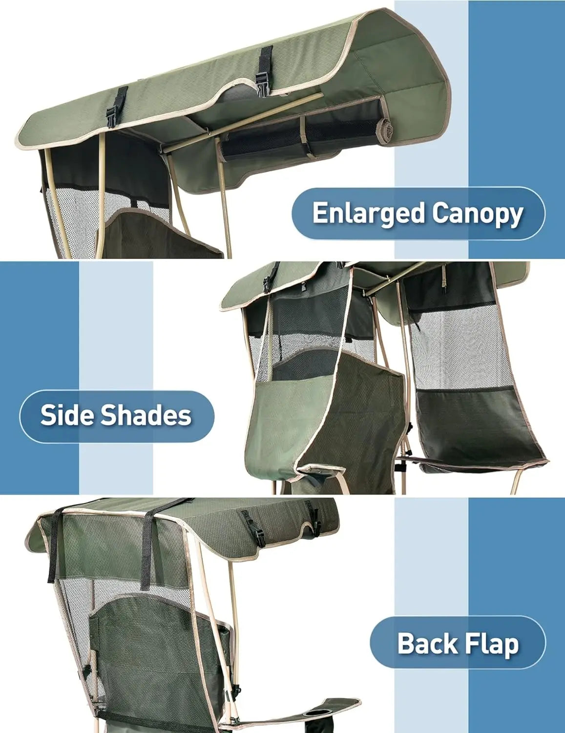 Folding Camping Chair with Shade Canopy for Adults,