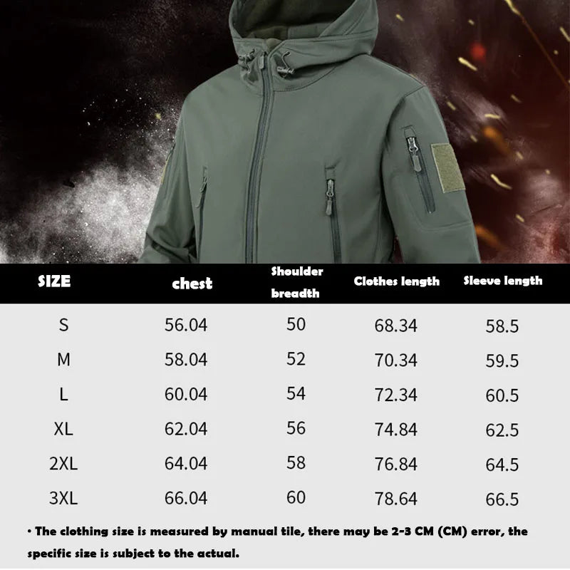 Soft Shell Jacket Men Tactical Waterproof Jacket Men Combat Jackets Men's Hooded Coats