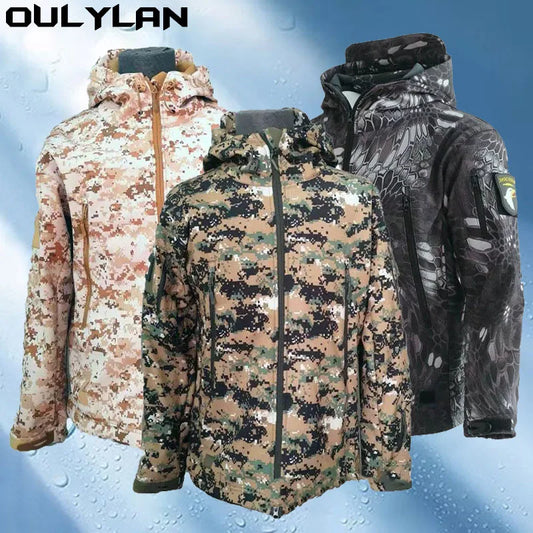 Soft Shell Jacket Men Tactical Waterproof Jacket Men Combat Jackets Men's Hooded Coats