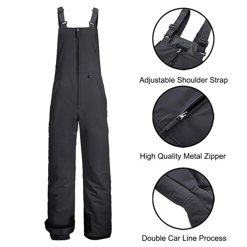 Insulated Ski Pants Overalls Ripstop Warm Insulated Snowboard Overalls