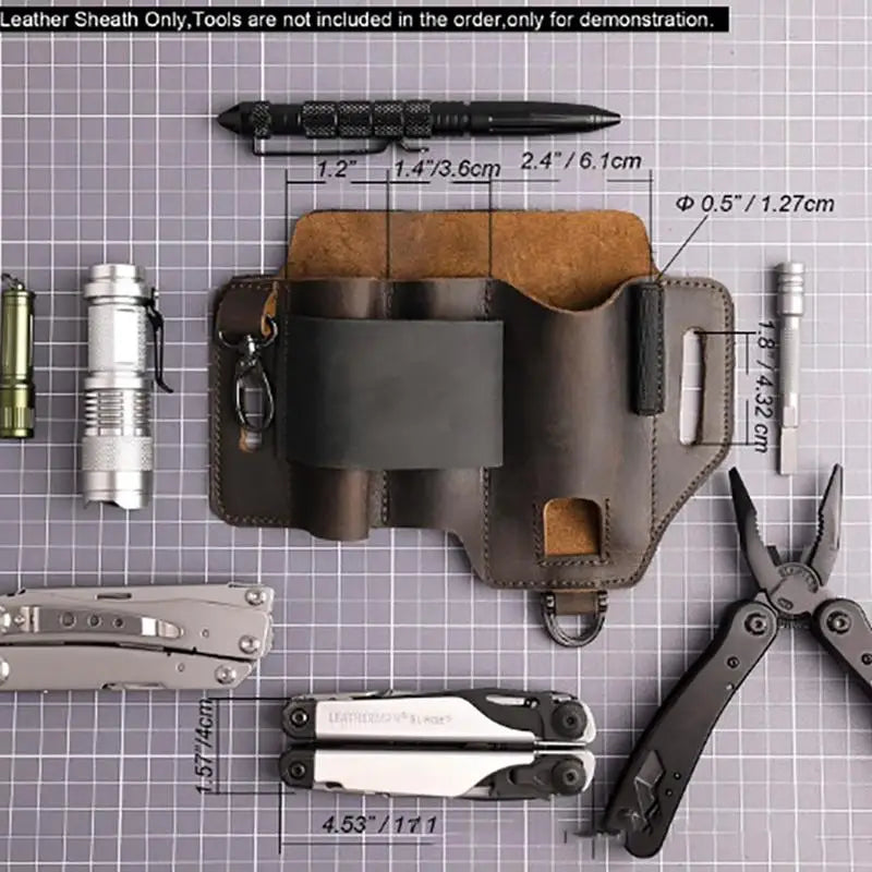 Portable Outdoor Leather Belt Sheath