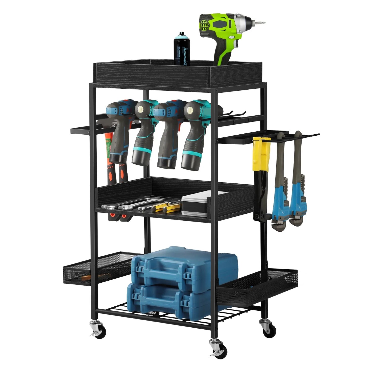 Tool Organizer Storage Cart with Charging Station