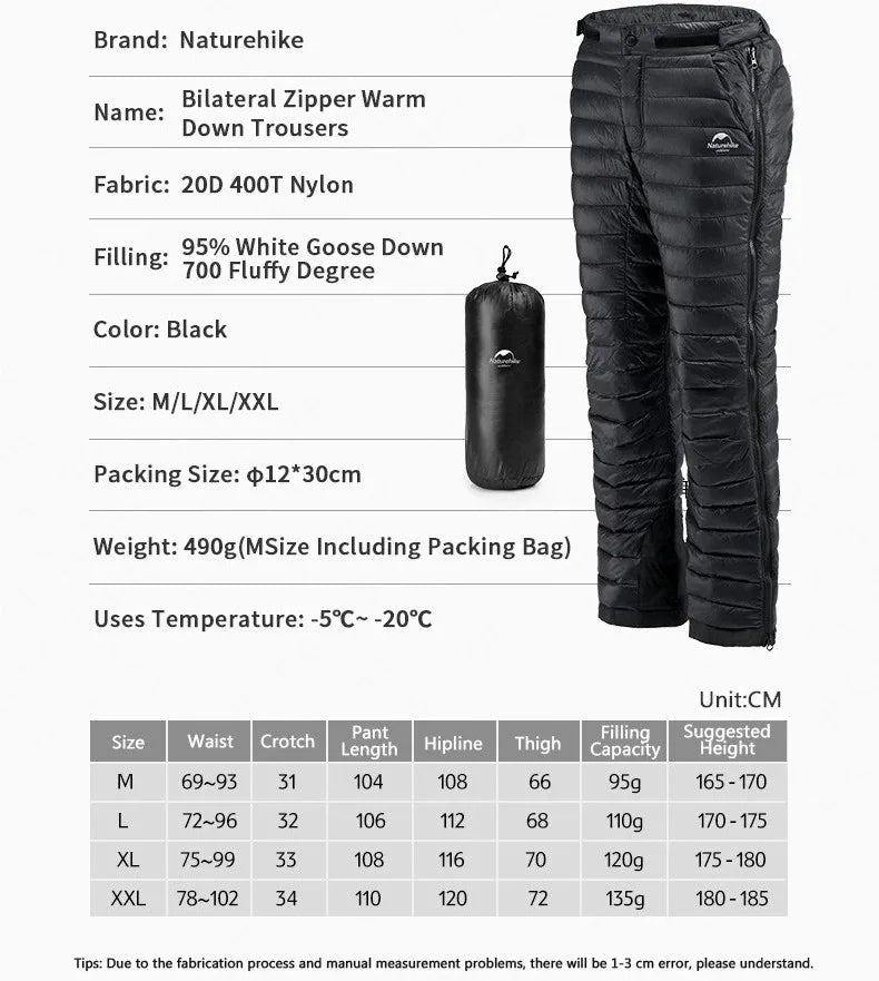 Naturehike Outdoor Thermal Goose Down Pants